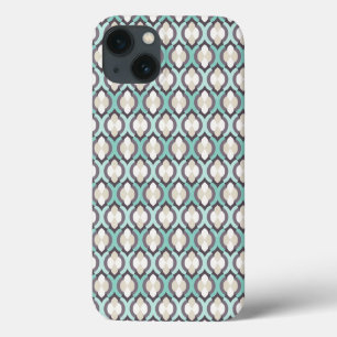 Etui iPhone 13 Motif marocain de turquoise
