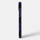 Coques Case-Mate iPhone Motif matriciel bleu 01 Black BG (Verso / Gauche)