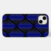 Coques Case-Mate iPhone Motif matriciel bleu 01 Black BG (Verso (horizontal))