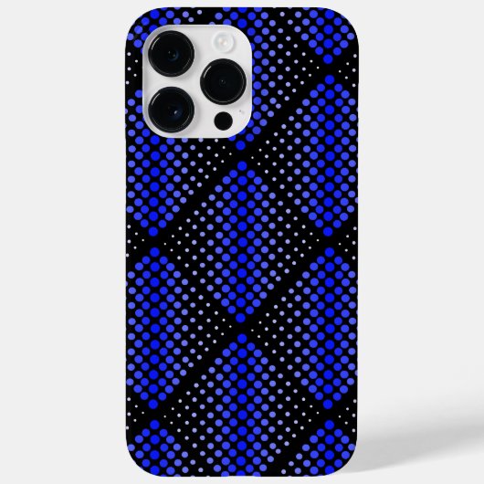 Coques Case-Mate iPhone Motif matriciel bleu 01 Black BG (Verso)