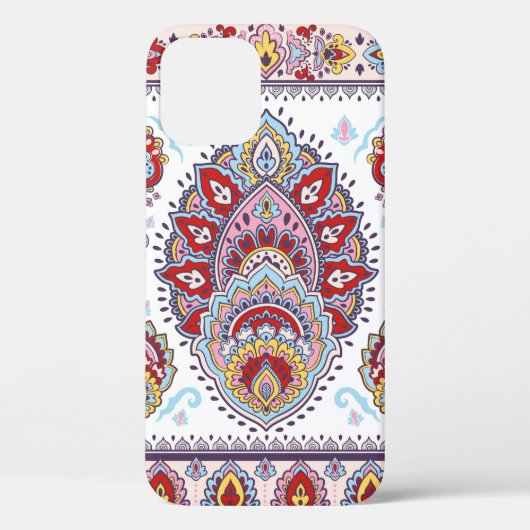 Coques Case-Mate iPhone Motif médaillon de paisley floral indien. Ethnique (Verso)