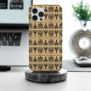 Coque iPhone 15 Pro Max Motif méditerranéen grec Arabesque Brown