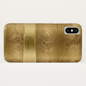 Coques Case-Mate iPhone Motif métal or & or Floral Paisley (Dos (Horizontal))