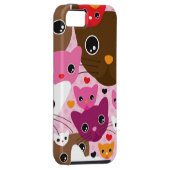 Coques Case-Mate iPhone motif mignon d'arrière - plan de chat de chaton (Dos/Droit)
