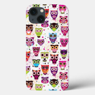 Coques Pour iPhone Motif mignon d'arrière - plan de hibou pour des