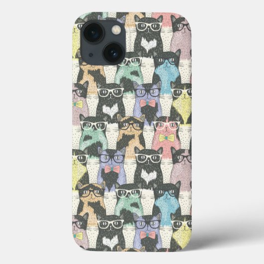 Coques Case-Mate iPhone Motif mignon de chats de hippie (Verso)