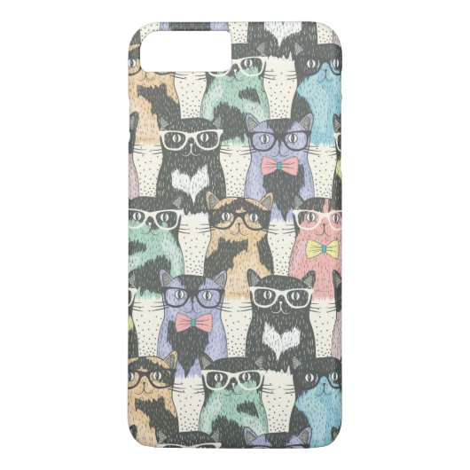 Coques Case-Mate iPhone Motif mignon de chats de hippie (Dos)