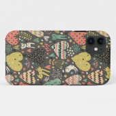 Coques Case-Mate iPhone Motif mignon de lapins d'amour avec des coeurs (Dos (Horizontal))