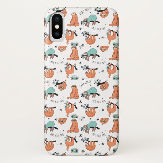 Coques Case-Mate iPhone Motif mignon de paresse (Dos)