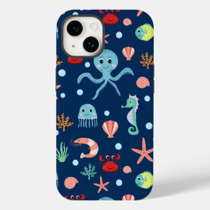 Coque Pour iPhone 14 Motif mignon de vie marine de l'océan