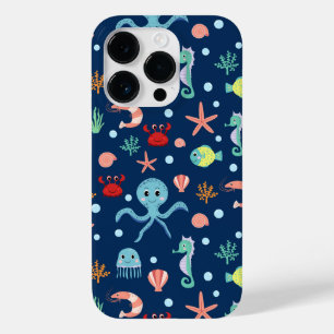 Coque Pour iPhone 14 Pro Motif mignon de vie marine de l'océan