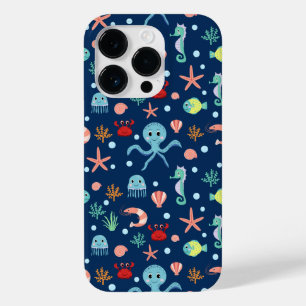 Coque Pour iPhone 14 Pro Motif mignon de vie marine de l'océan