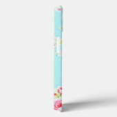 Coques Case-Mate iPhone Motif minable bleu de rose de roses floraux (Verso / Droite)