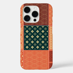 Coques iPhone 16 Pro Motif Mix Kimono Rouge