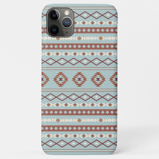 Coques Case-Mate iPhone Motif mixte aztèque à motif rustique crème bleu (Dos)