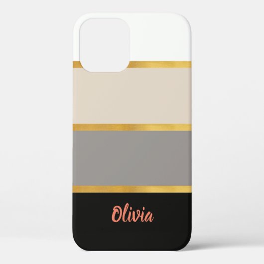 Coques Case-Mate iPhone Motif moderne avec nom Coque-Mate iPhone (Verso)