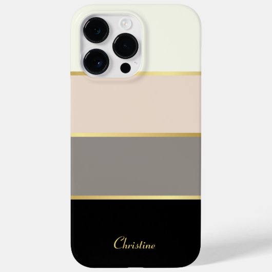 Coques Case-Mate iPhone Motif moderne chic avec nom (Verso)