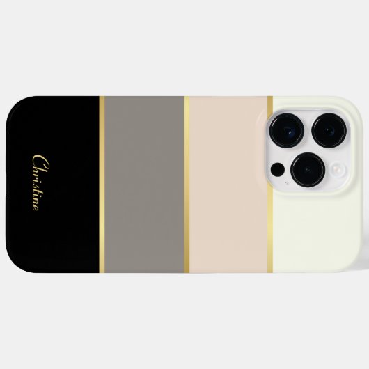 Coques Case-Mate iPhone Motif moderne chic avec nom (Verso (horizontal))