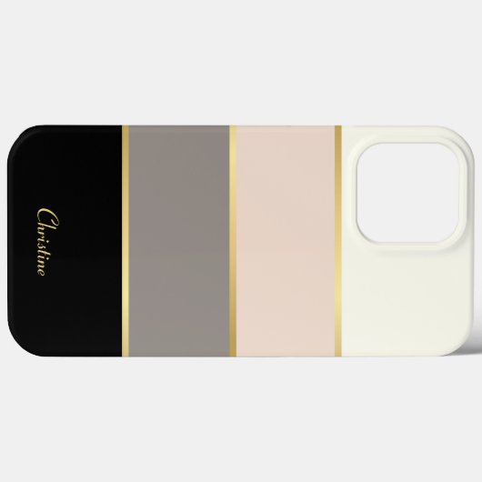Coques Case-Mate iPhone Motif moderne chic avec nom (Verso (horizontal))