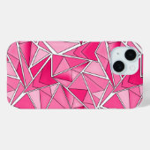 Coques Case-Mate iPhone Motif moderne de formes géométriques rose et cramo (Verso (horizontal))