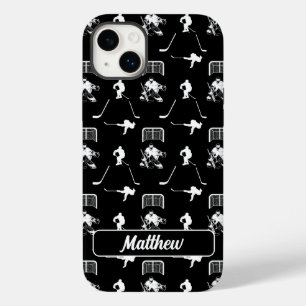 Coque Pour iPhone 14 Plus Motif moderne de hockey noir et blanc
