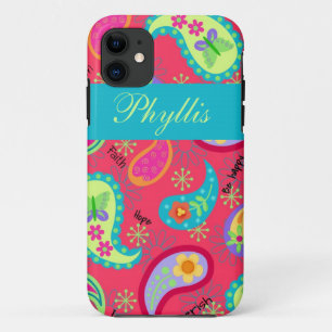Etui iPhone Case-Mate Motif moderne de Paisley de turquoise de rouge