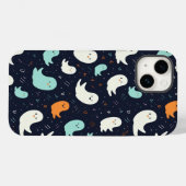 Coques Case-Mate iPhone Motif moderne d'Halloween fantôme (Verso (horizontal))