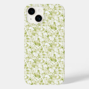 Coque Pour iPhone 14 motif moderne élégant abstrait blanc-olive