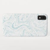 Coques Case-Mate iPhone Motif moderne en marbre marin Aqua (Dos (Horizontal))