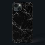 Case-Mate iPhone Case Motif moderne en marbre noir<br><div class="desc">Elégant mur en pierre de marbre gris motif 3 en noir blanc et blanc accents.</div>