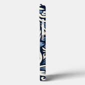 Coques Case-Mate iPhone Motif moderne grec bleu et blanc (Verso / Gauche)