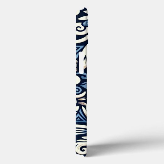 Coques Case-Mate iPhone Motif moderne grec bleu et blanc (Verso / Droite)