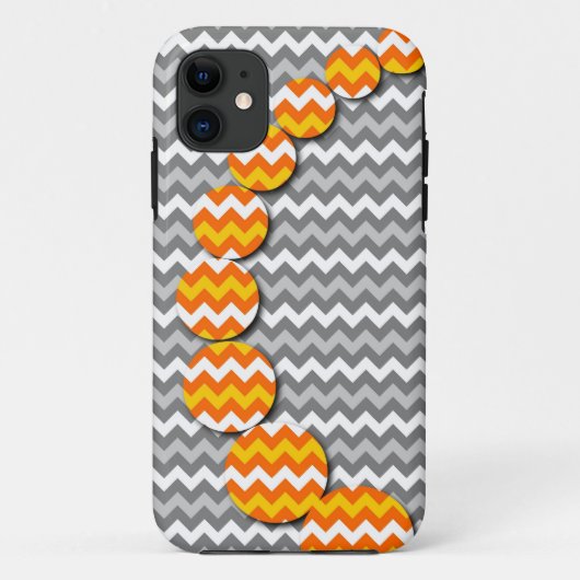 Coques Case-Mate iPhone Motif moderne Jaune Grey Chevron Zigzag (Dos)