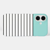Coques Case-Mate iPhone Motif moderne Mint Green Black White (Verso (horizontal))