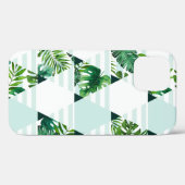 Coques Case-Mate iPhone Motif moderne Mint Green Tropical Triangles (Verso (horizontal))