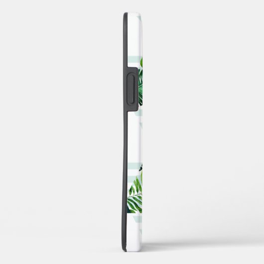 Coques Case-Mate iPhone Motif moderne Mint Green Tropical Triangles (Verso / Droite)