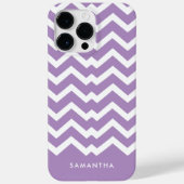 Coques Case-Mate iPhone Motif moderne pourpre Chevron Nom personnalisé (Verso)