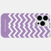 Coques Case-Mate iPhone Motif moderne pourpre Chevron Nom personnalisé (Verso (horizontal))