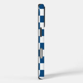 Coques Case-Mate iPhone Motif Monogram Blue À damiers Blanc (Verso / Droite)