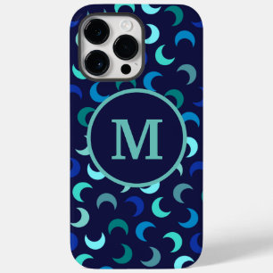 Coque Pour Pour iPhone 14 Pro Max Motif Monogram Blue New Moon