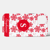 Coques Case-Mate iPhone Motif Monogram Coque-Mate de de flocon rouge et b (Verso (horizontal))