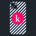 Case-Mate iPhone Case Motif Monogram iPad Mini Case<br><div class="desc">Coque électronique personnalisable avec bandes navy et blanches en diagonale. D'autres couleurs sont disponibles.</div>