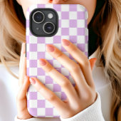 Coques Case-Mate iPhone Motif Monogramme à Carreaux Rétro Violet