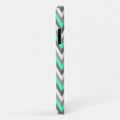 Coques Case-Mate iPhone Motif Monogramme Blue & Grey Chevron (Dos/Droite)