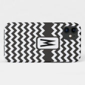 Coques Case-Mate iPhone Motif Monogramme Chevrons noir et blanc (Dos (Horizontal))