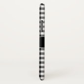 Coques Case-Mate iPhone Motif Monogramme de chèques en noir et blanc (Dos/Droite)