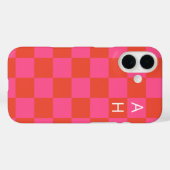 Coques Case-Mate iPhone Motif Monogramme en carton rose et orange (Verso (horizontal))