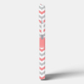Coques Case-Mate iPhone Motif monogramme gris rose chevron zigzag (Verso / Gauche)
