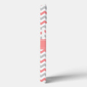 Coques Case-Mate iPhone Motif monogramme gris rose chevron zigzag (Verso / Droite)