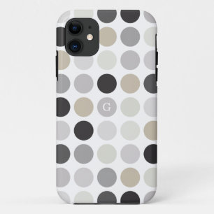 Etui iPhone Case-Mate Motif monogramme moderne à pois noir et blanc
